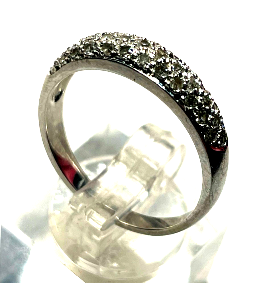 585 Gold 14 K Weißgold Ring Brillanten Halbkuppel Ø 17,8 mm RG 56 Juwelier5