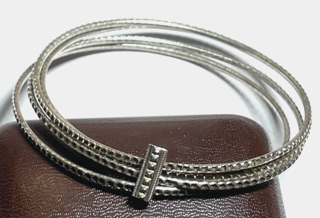 Vintage 835 Silber 4 in 1 Armreifen Armreif Armschmuck klassisch + massiv Ø 6 cm5