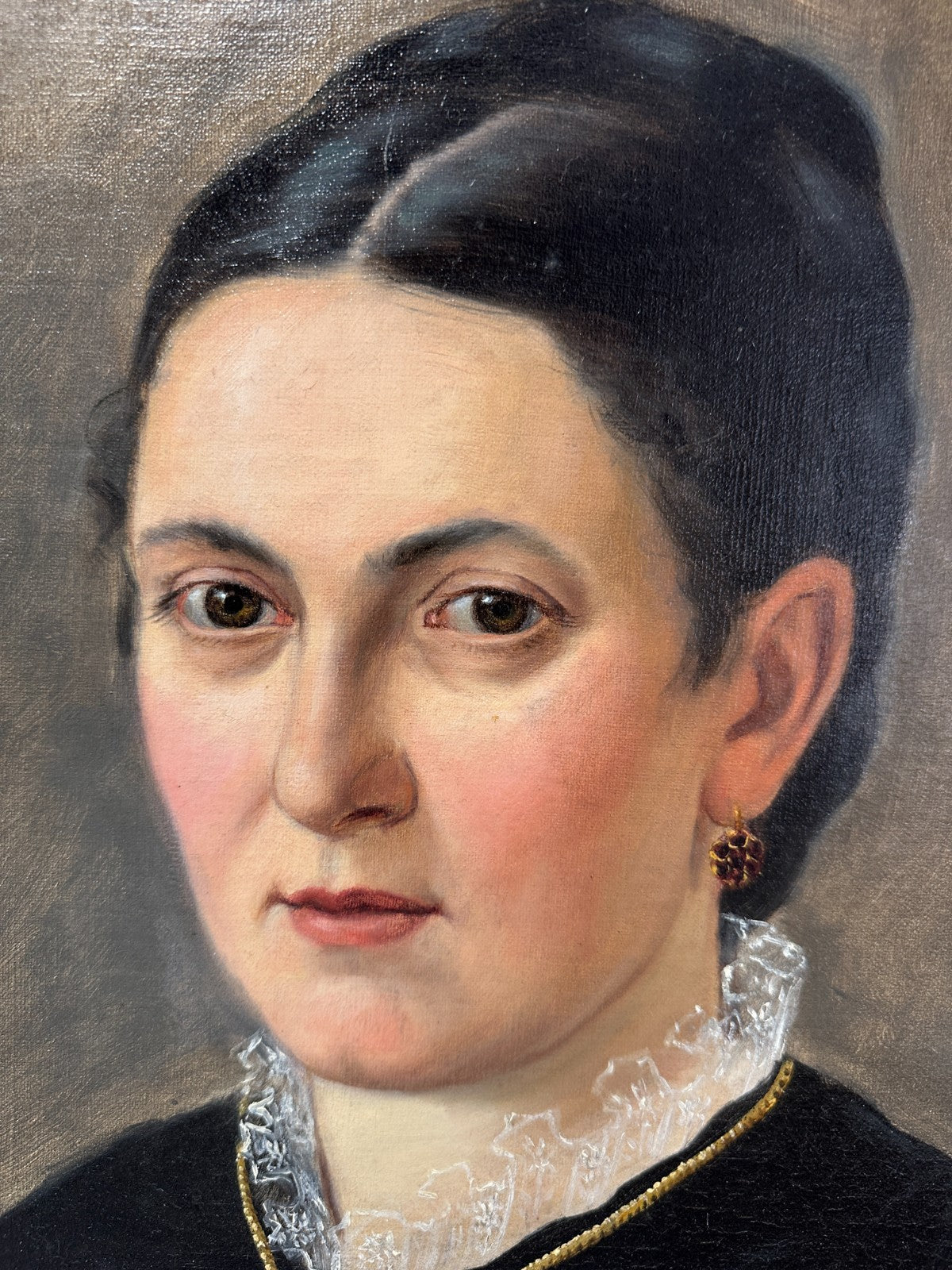Damenporträt um 1842 – Öl auf Leinwand – gerahmt - Süddeutschland - sign.3