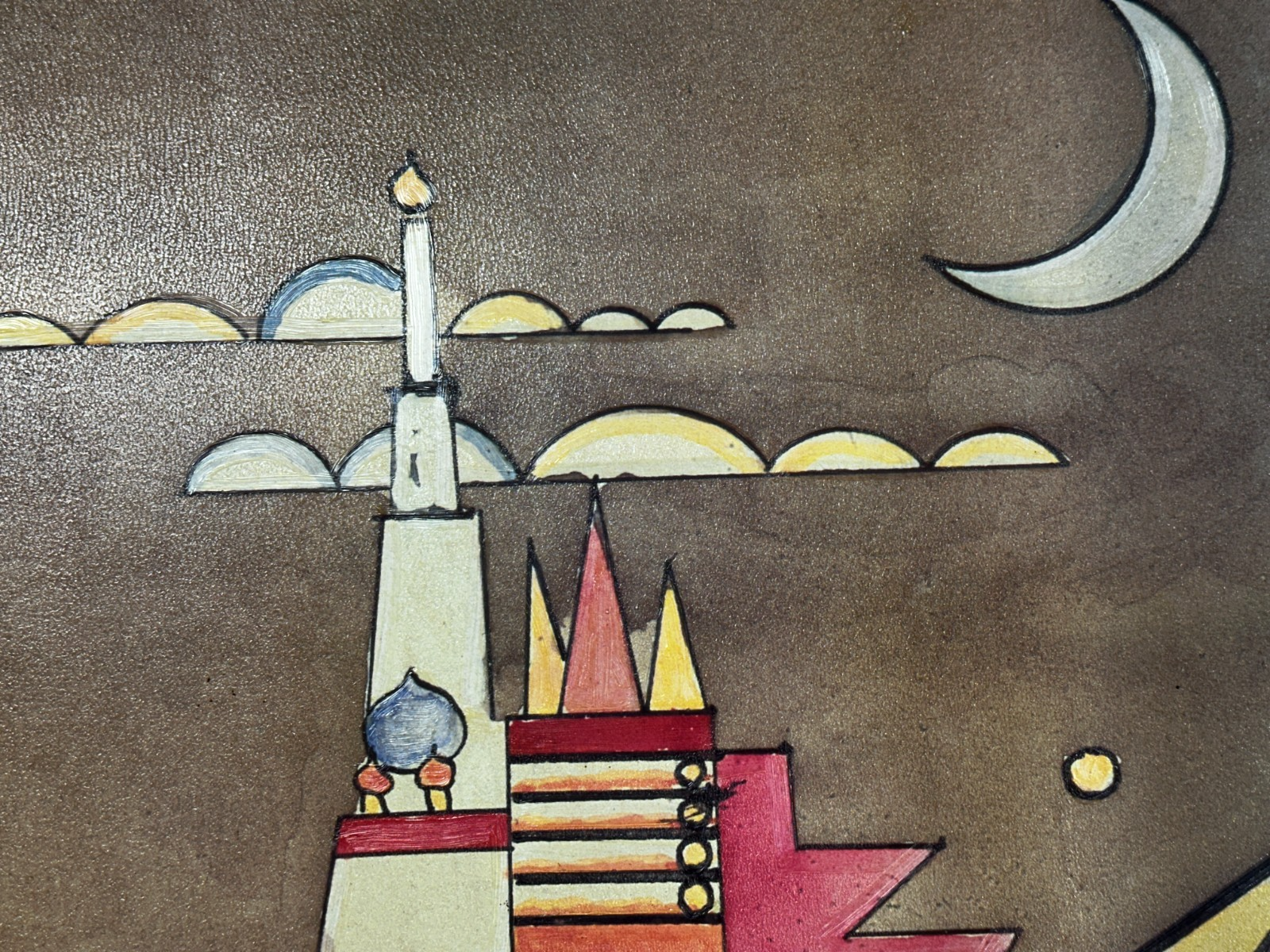 Wassily Kandinsky – La Grande Torre Di Kiev - Öl auf Hartfaser - signiert8