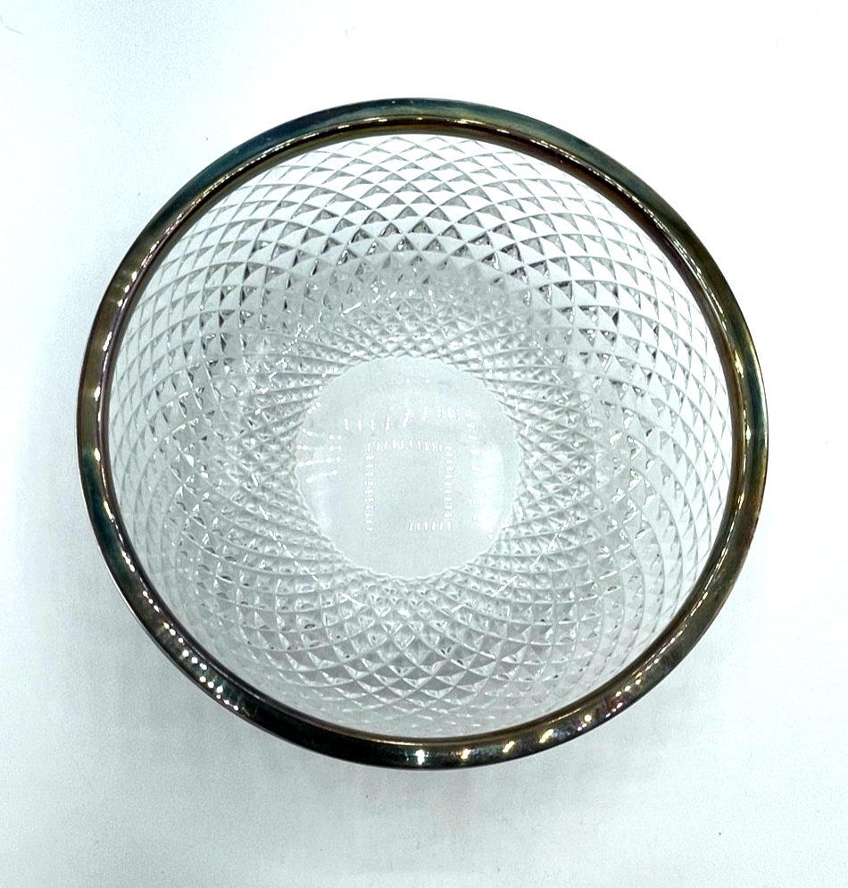Kristallglas Schüssel Glasschüssel mit 835 Silber Rand WTB Ø 15,5 cm H 5,5 cm2