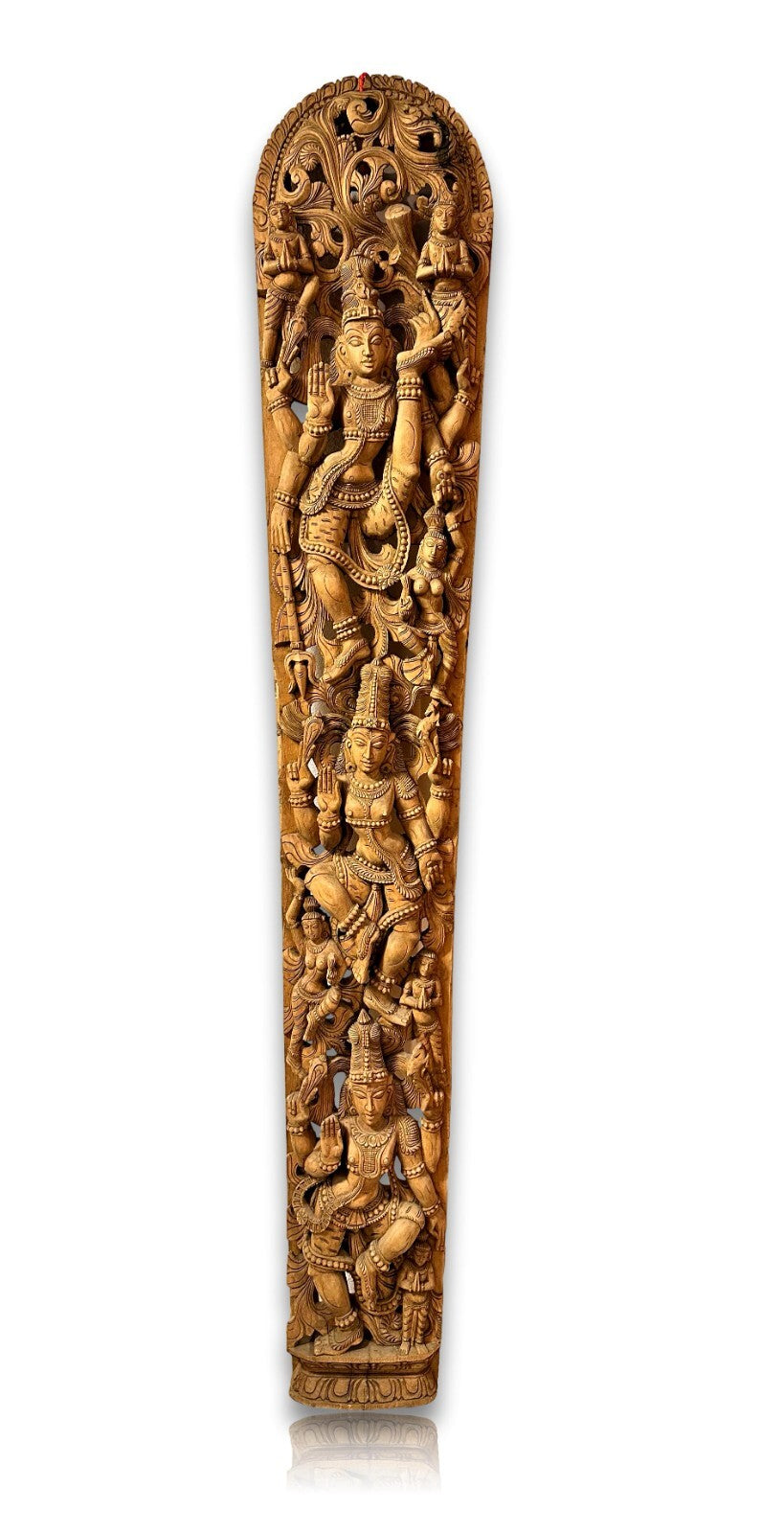 Großes geschnitztes Wandrelief - Indien - Gott Shiva Krishna - 20. Jhd. Holz0