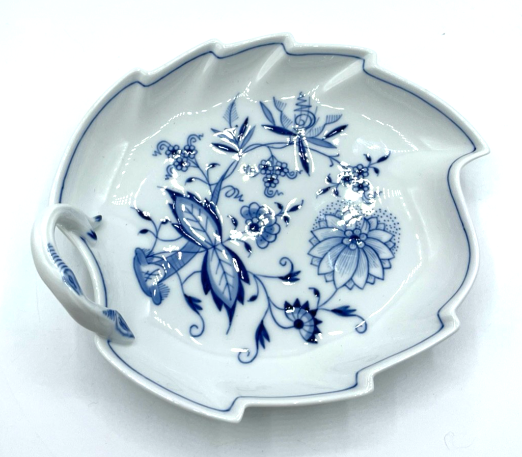 Vintage Meissen Porzellan Konfektschale Blatt im Zwiebelmuster 1A Zustand5