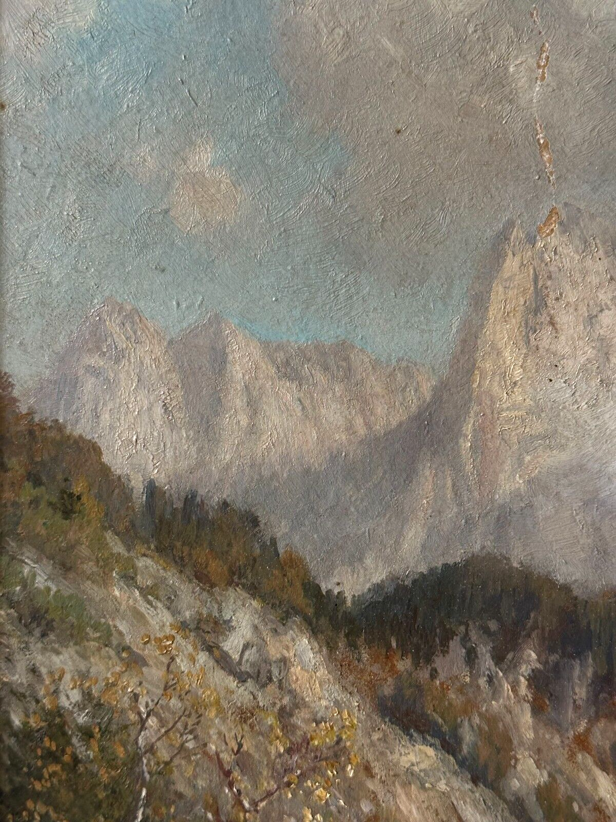 Anton Jahn 1869-? - Öl auf Karton - Gebirgs- Berglandschaft - gerahmt & signiert2