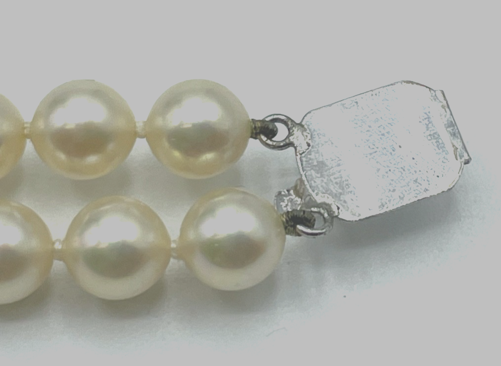 Zweireihiges Mallorca Perlen Armband mit 925 Silber Schliesse gepfl. L 17,5 cm2