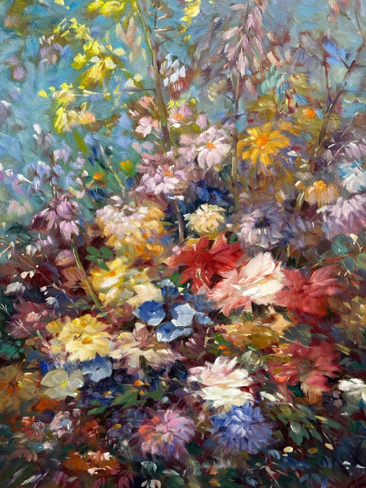 Roger San Miguel - Impressionismus Blumenstrauß - Öl auf Leinwand - signiert1