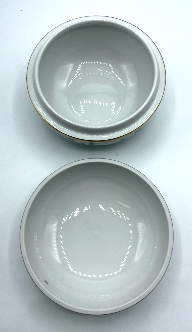 Vintage Meissen Porzellan Deckeldose Dose  indisch grün Ø 12,5 cm  1A Zustand4