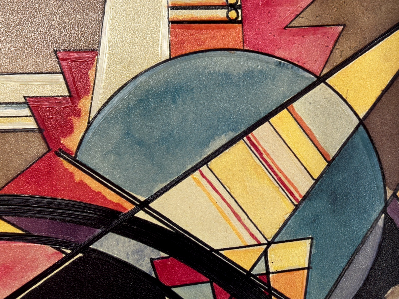 Wassily Kandinsky – La Grande Torre Di Kiev - Öl auf Hartfaser - signiert3