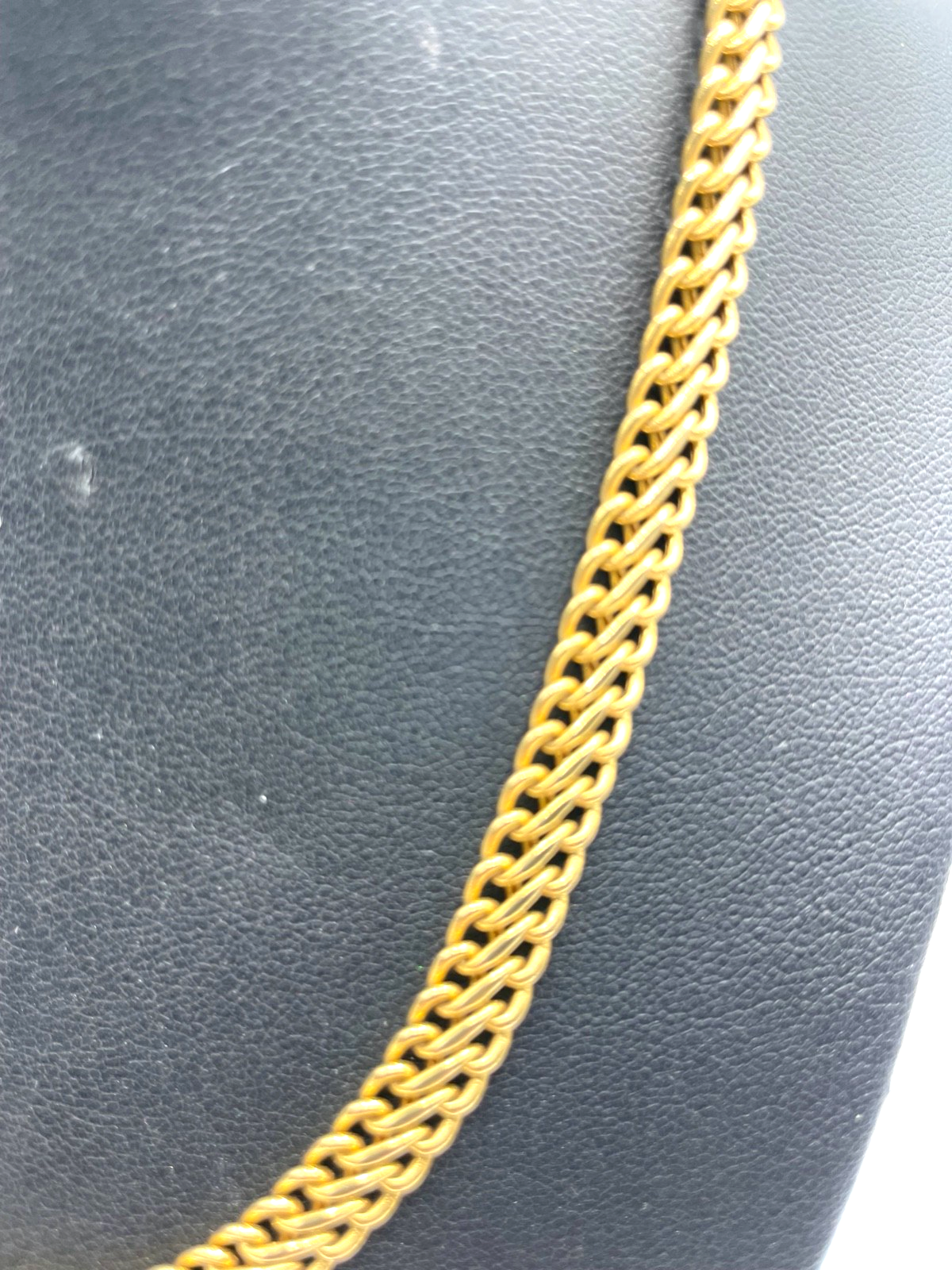585 Gold 14 K Gelbgold Kette doppelte Panzerkette Collier L 43 cm B 7 mm gepfl.1