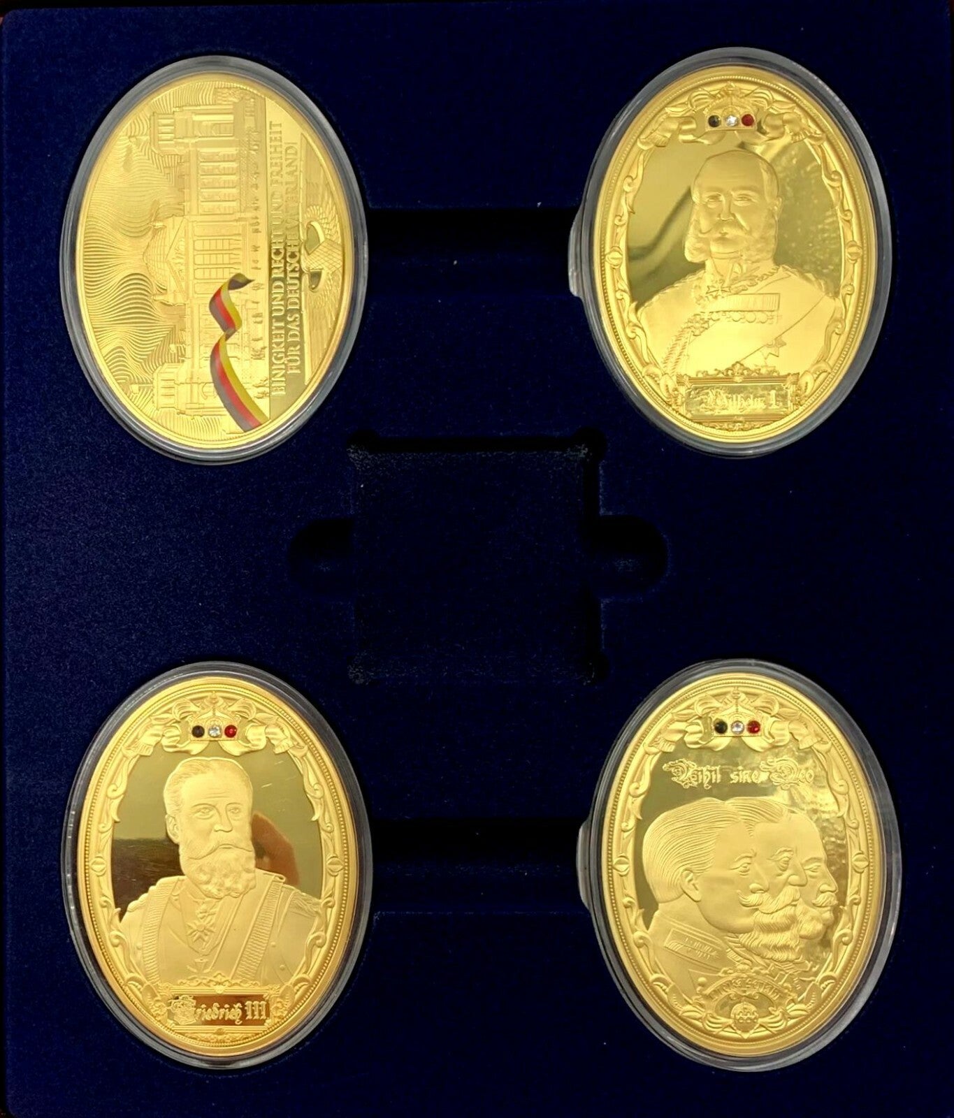 Medaillen Set  - 24k vergoldet - Koloriert - limt. Edition - Dreikaiserjahr 18880