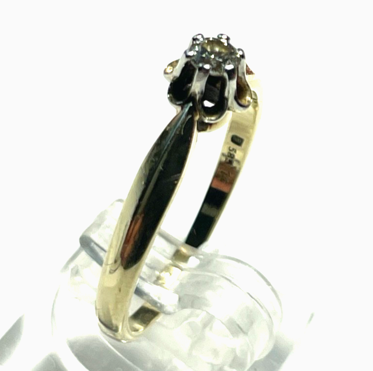 585 Gold 14 K Ring Solitär Brillant 0,2 ct. Juwelier Qualität RG 58 Verlobung2