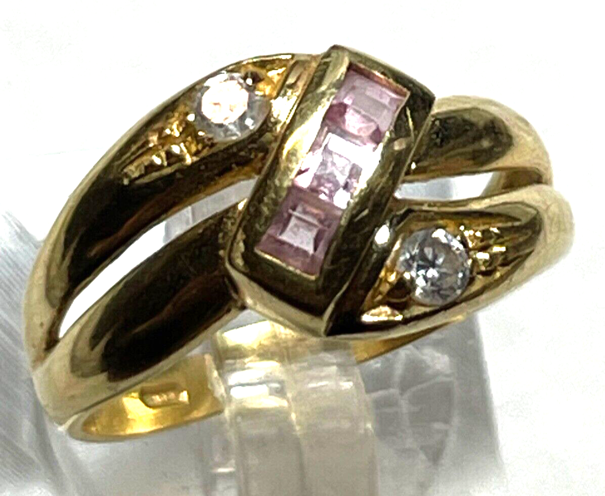 Moderner 750 Gold 18 K Ring Morganit + Moissanit  Ø 17 mm RG 53 Juwelier 3,5 Gr.1