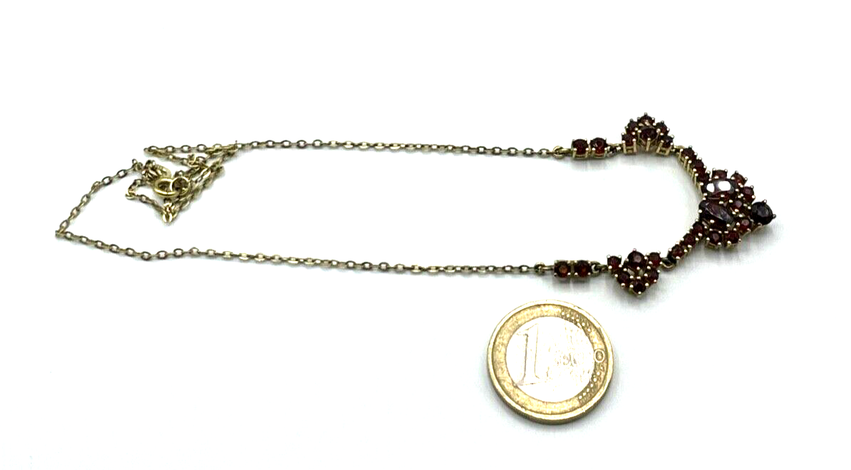 333 Gold 8 K Halskette Collier mit Granat Juwelier apart zeitlos Granatkette5