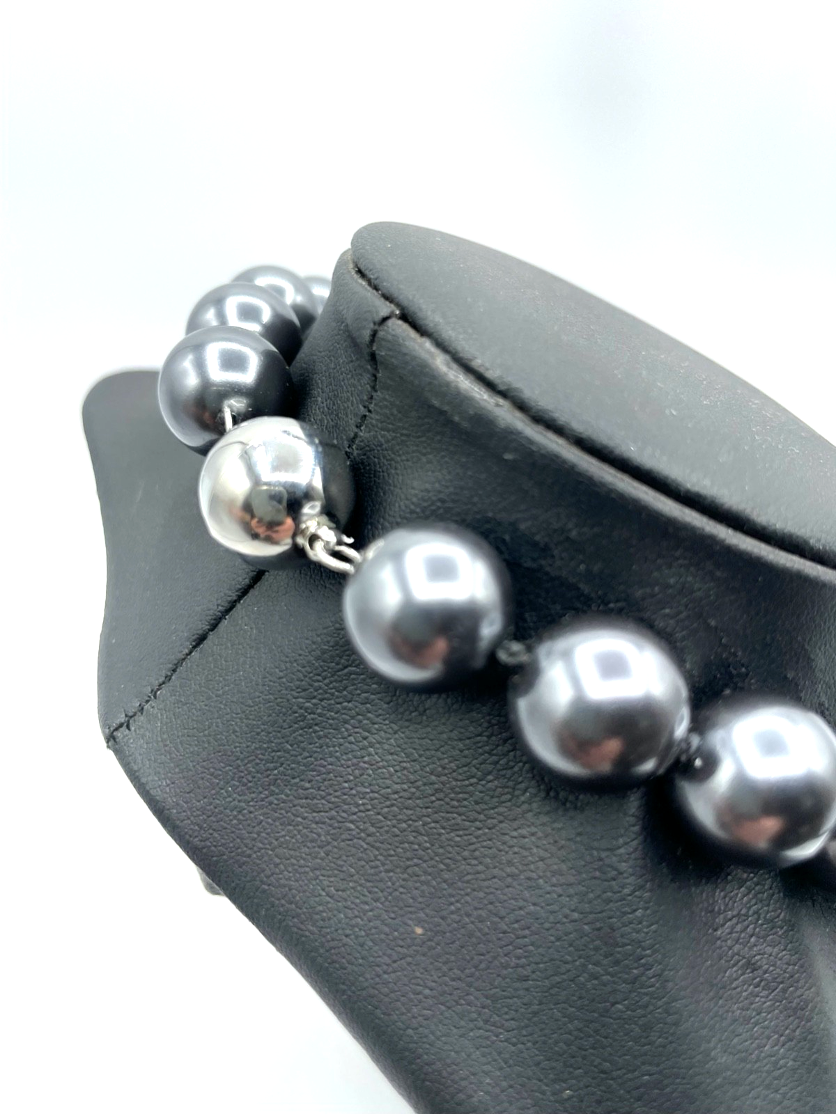 Top gepflegte MK Perlen Kette + Armband Ø13 mm Muschelkernperlen  L 53 cm Magnet3