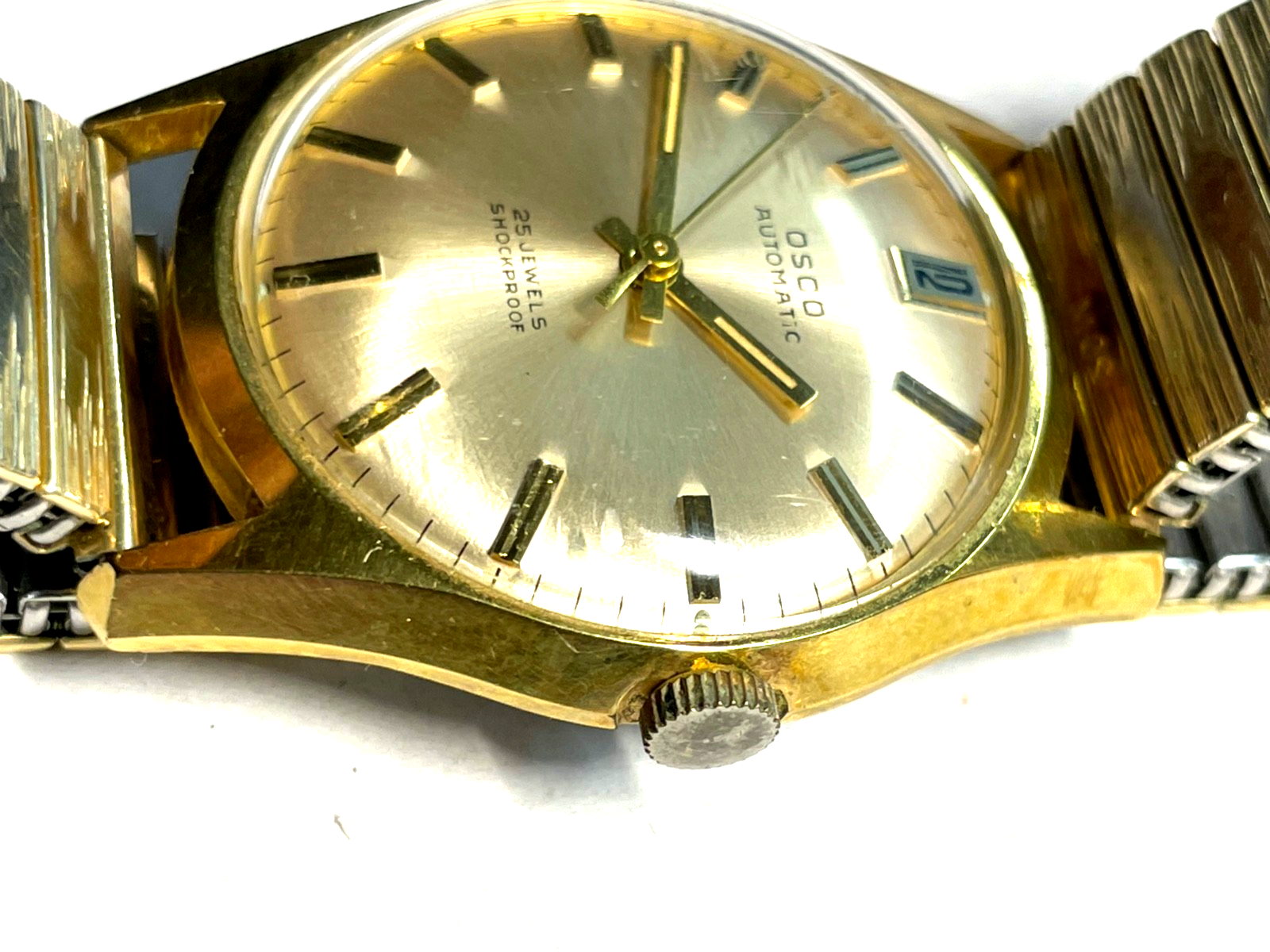 Vintage Herrenuhr OSCO Automatic 25 Jewels shockproof HAU vergoldet läuft gepfl.9