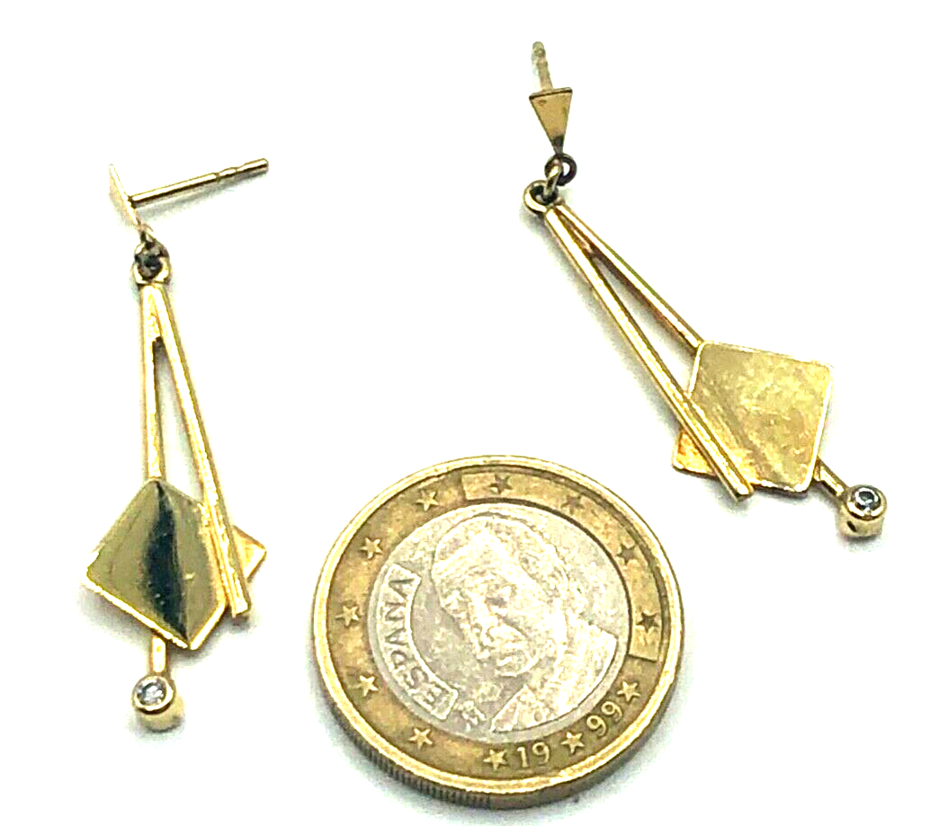 333 Gold 8 K Ohrringe Ohrhänger modern Design ohne Schrauben geprüft Echtgold0