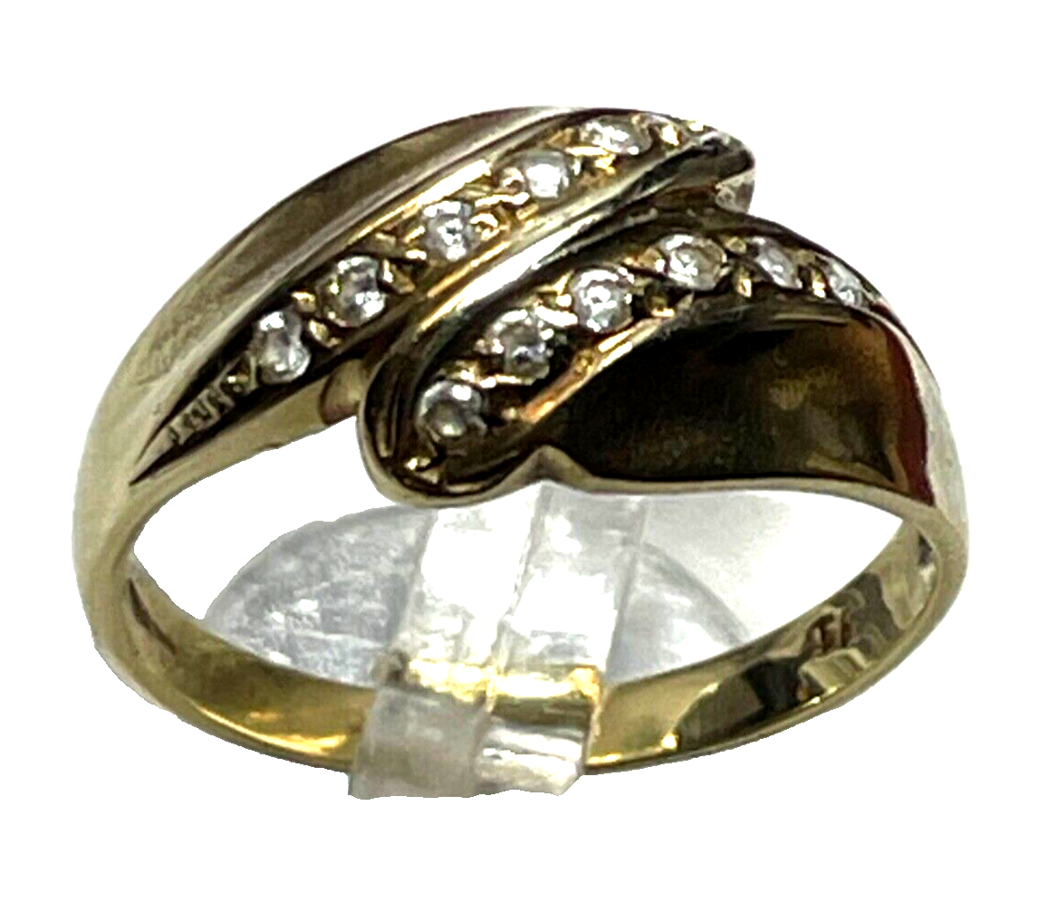 Solider 585 Gold 14 K Ring 17,5 mm RG 55 mit Weißtopas Juwelier 3,06 Gr. gepfl.0