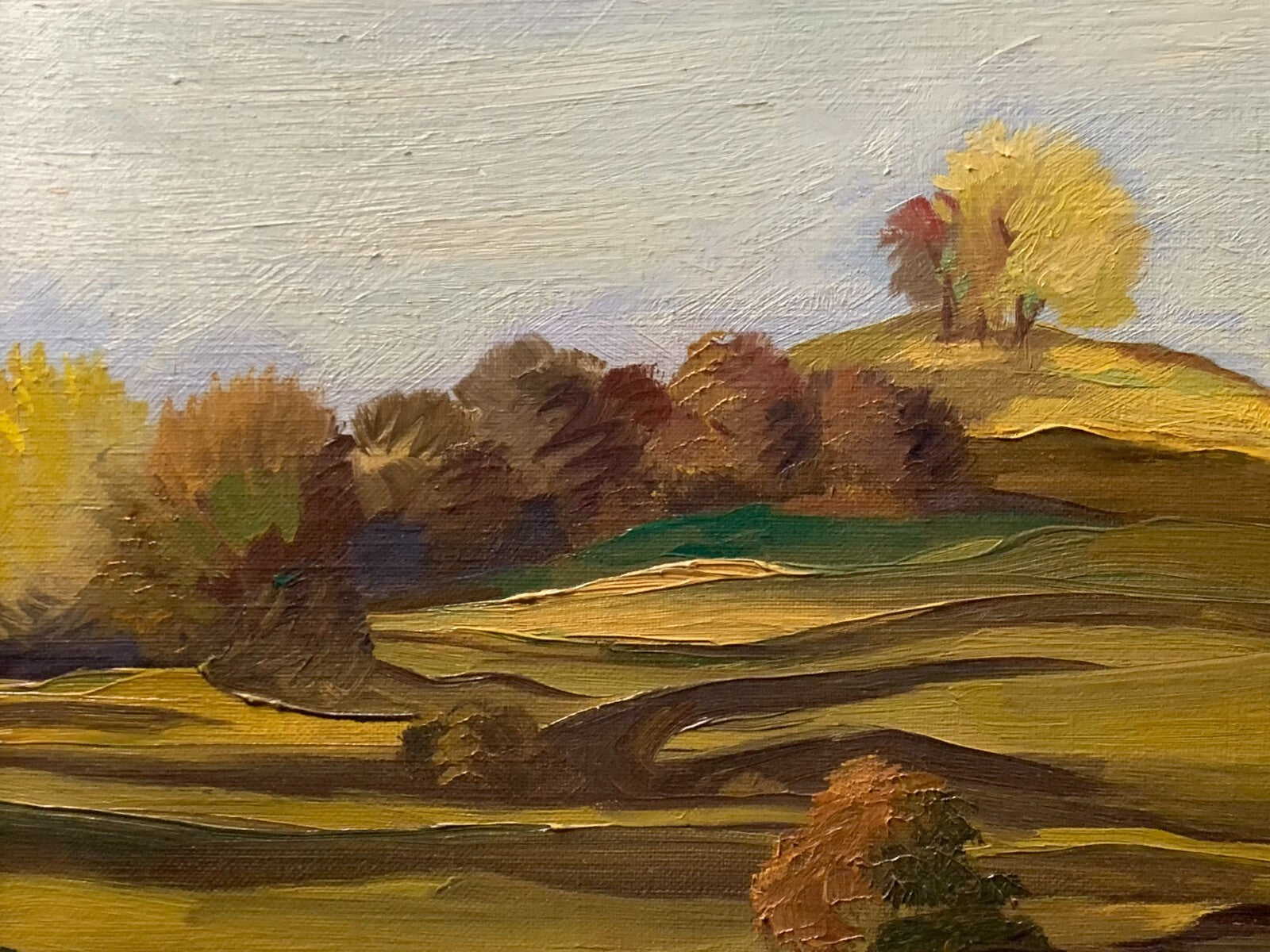 Fritz Mader 1900-1998 - Herbstlicher Hang 1955 - Öl auf LWD - gerahmt - signiert2
