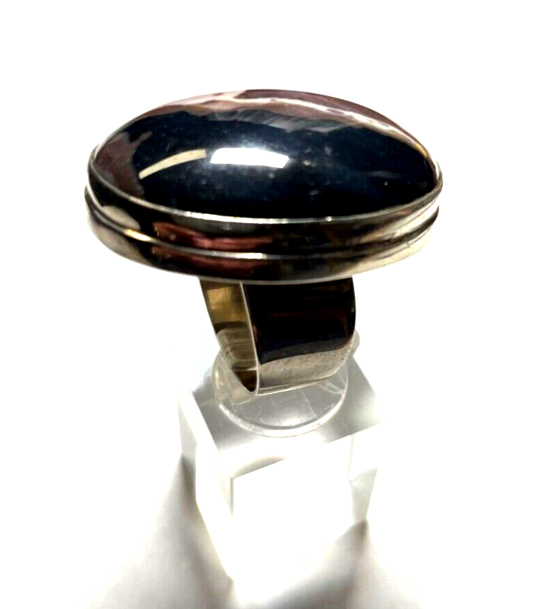 Solider 925 Silber Ring Silberring schöner Achat Ø 18,4 mm RG 58 gepflegt unisex5