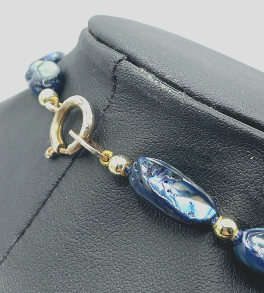Elegant Paua Muschel Abalone Set Halskette + Armband sehr gepflegt + wunderschön2