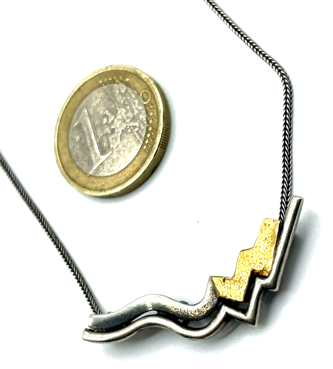 925 Silber Kette Design Collier 80er Jahre Fuchsschwanz Gold Juwelier Unikat5