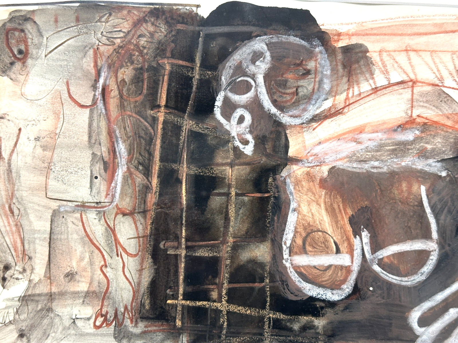 Ulla von Gierke (UvG) - 1986 – Abstrakte Komposition -  Acryl auf Leinwand - sig7