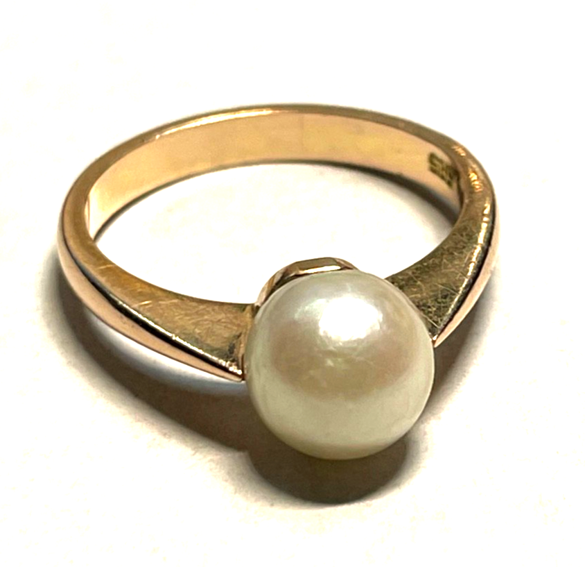 Solider zeitloser 585 Gold 14 K Ring 18 mm RG 57 Akoya Perle Rosegold Juwelier4