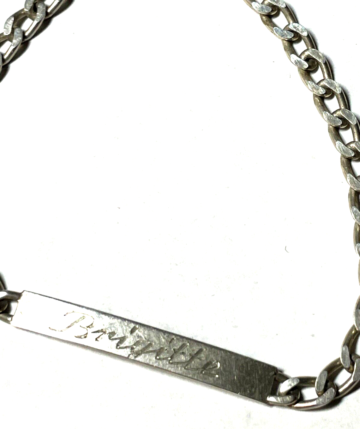 Vintage 925 FBM Silber Armband Namensarmband BRIGITTE Panzerband Armkette L 19cm2