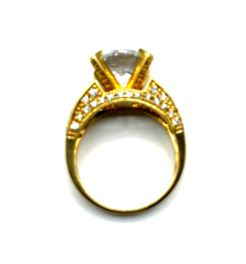 Mega Statement 925 Silber Ring Zirkonia Feuer Ø 12 mm RG 60 Ø 19 mm Cocktail9