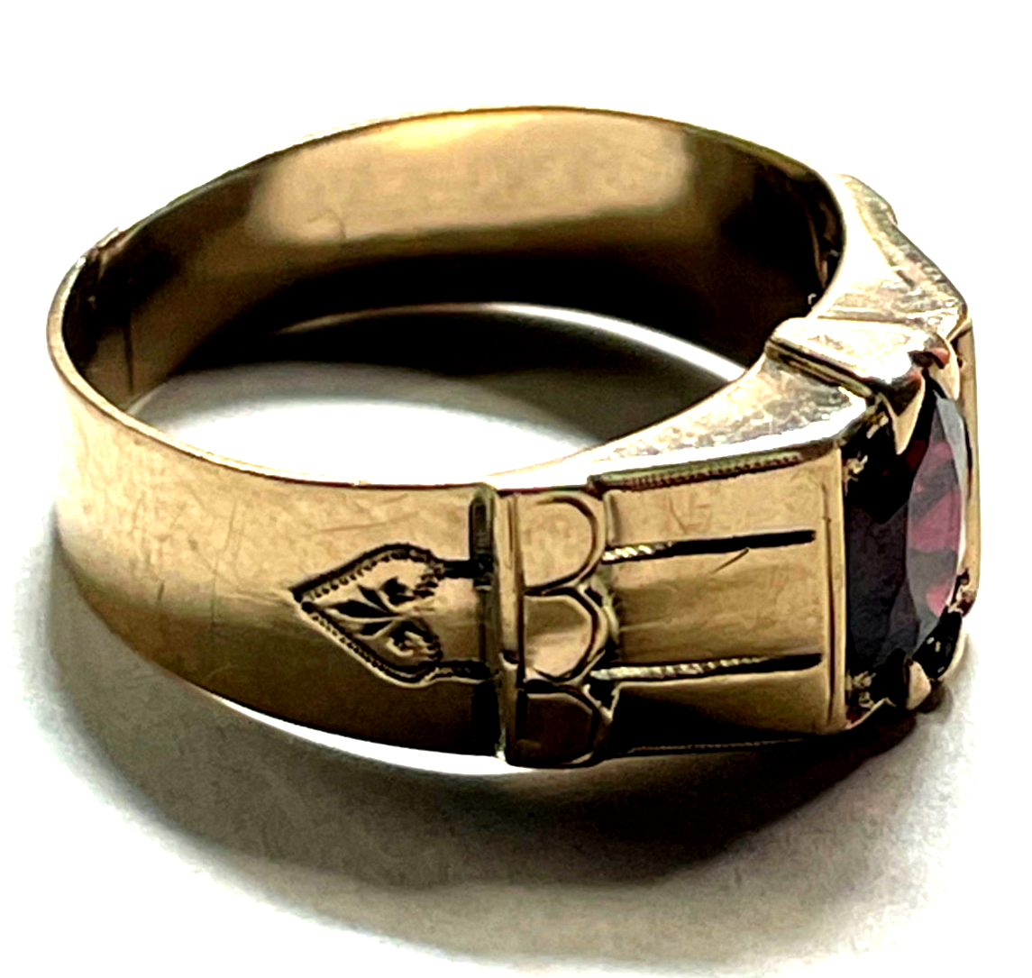 Aparter 333 Gold 8 K antik Ring Rotgold Granat RG 55 Ø 17,5 mm Juwelier6