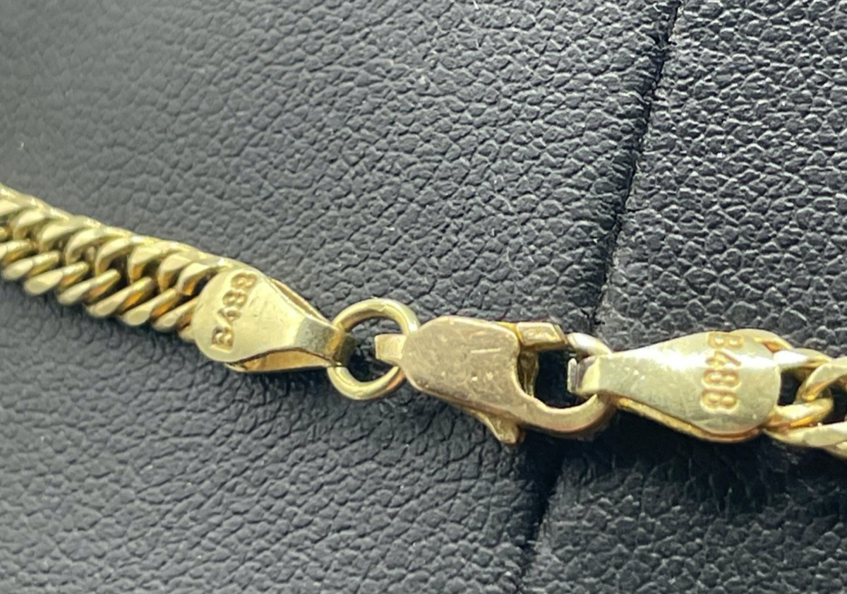 Klassisch 585 Gold 14 K Gold solide Halskette Kette L 40,5 cm B 4 mm  Juwelier3
