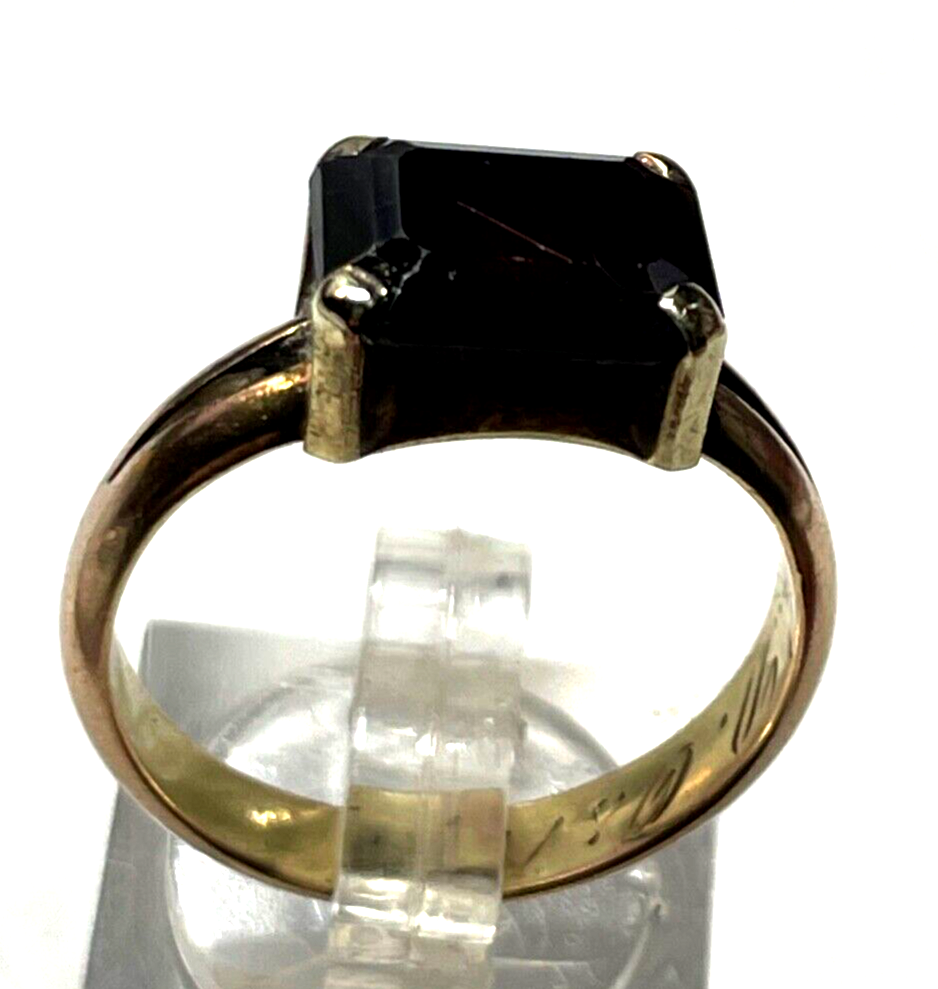 Antik 333 Gold 8 K Ring dunkel roter Granat Ø 20 mm RG 63 solide Qualität7