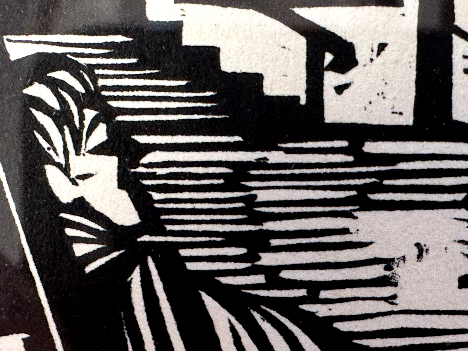Conrad Felixmüller - Holzschnitt Woodcut - 'Krankenhaus im Garten' 1949 - Sign.10
