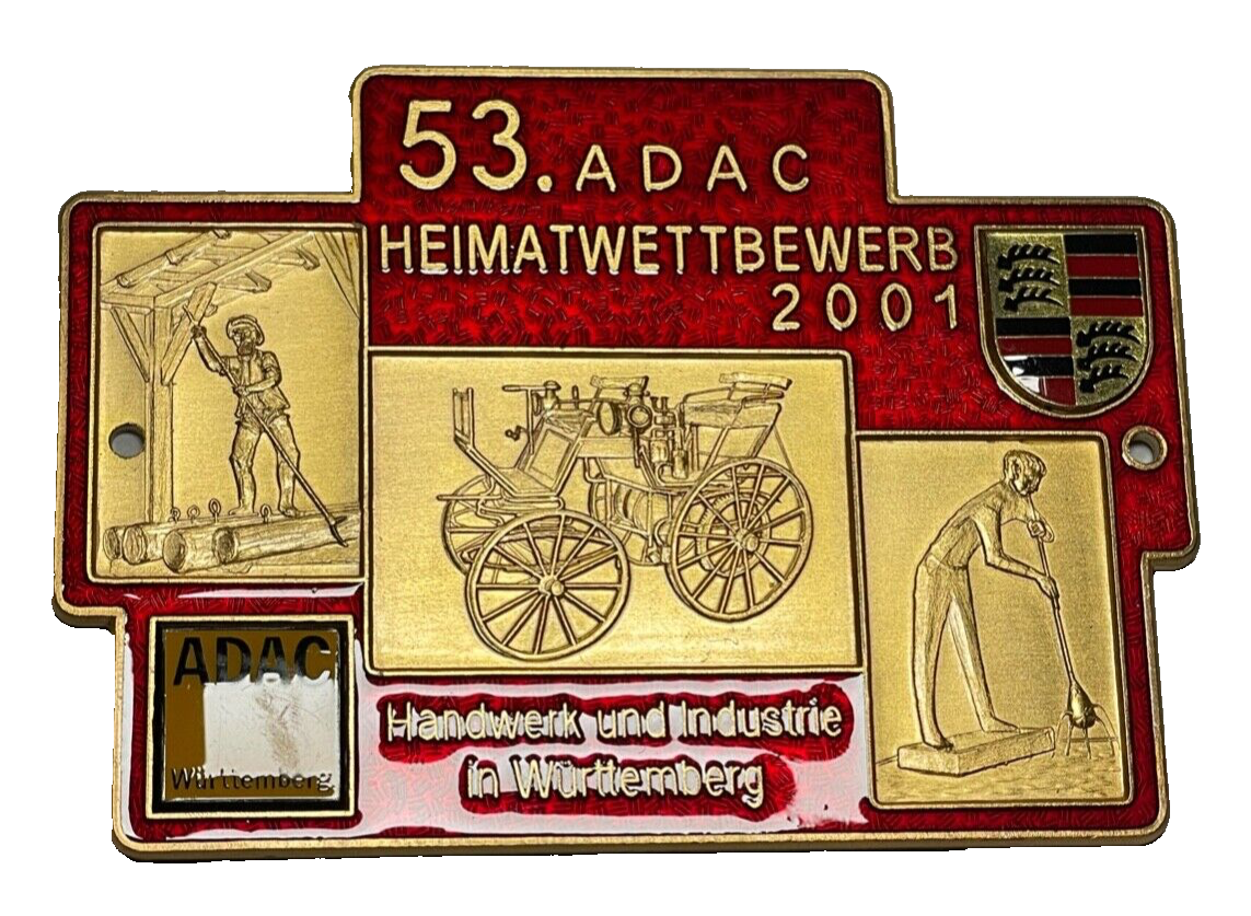 53. ADAC Heimatwettbewerb Württemberg 2001 Automobil Auto Plakette Car Badge0