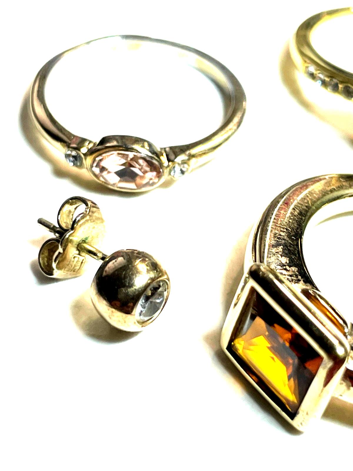 Konvolut Ringe Modeschmuck gemischt neuwertig mit Farbsteinen vergoldet PL5