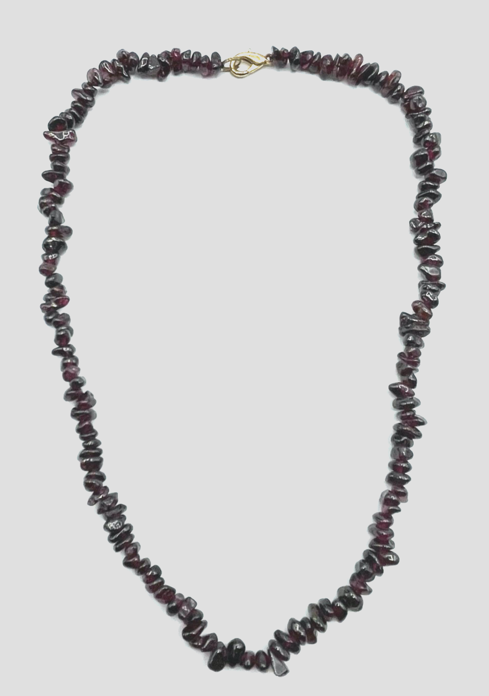 Solide Granat Kette polierte Splitterkette L 45 cm lang B ca. 8 mm sehr gepflegt0