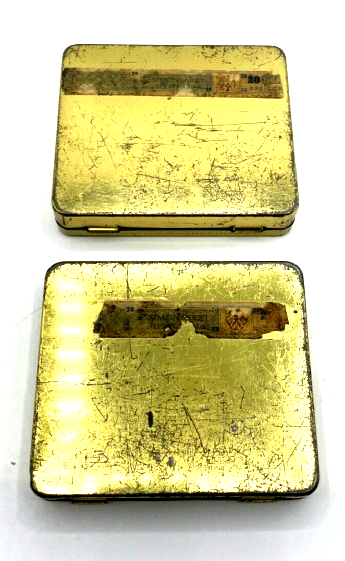 2 x identische alte Blechdose Simon Arzt Nr. 15 20 Filter Cigaretten  gepflegt3