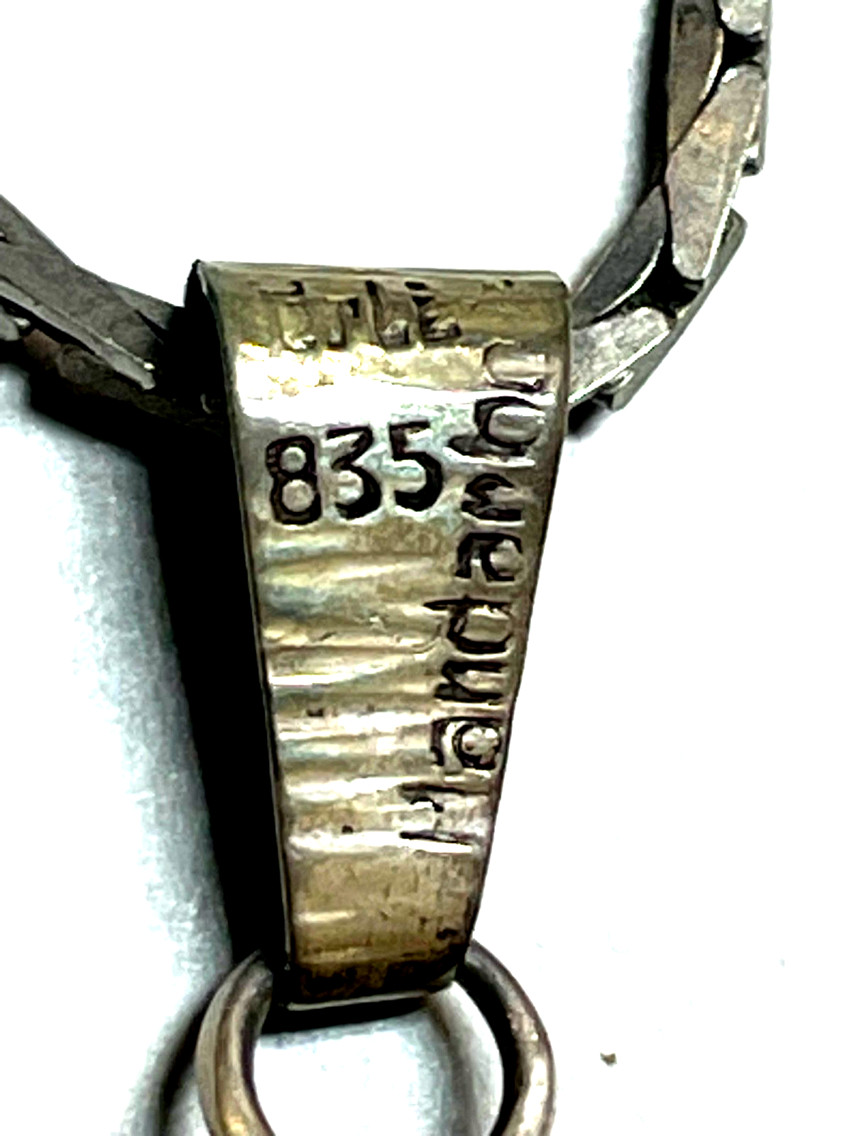 Vintage PERLI Handarbeit gr. 835 Anhänger mit Blautopas + Silberkette gepflegt9