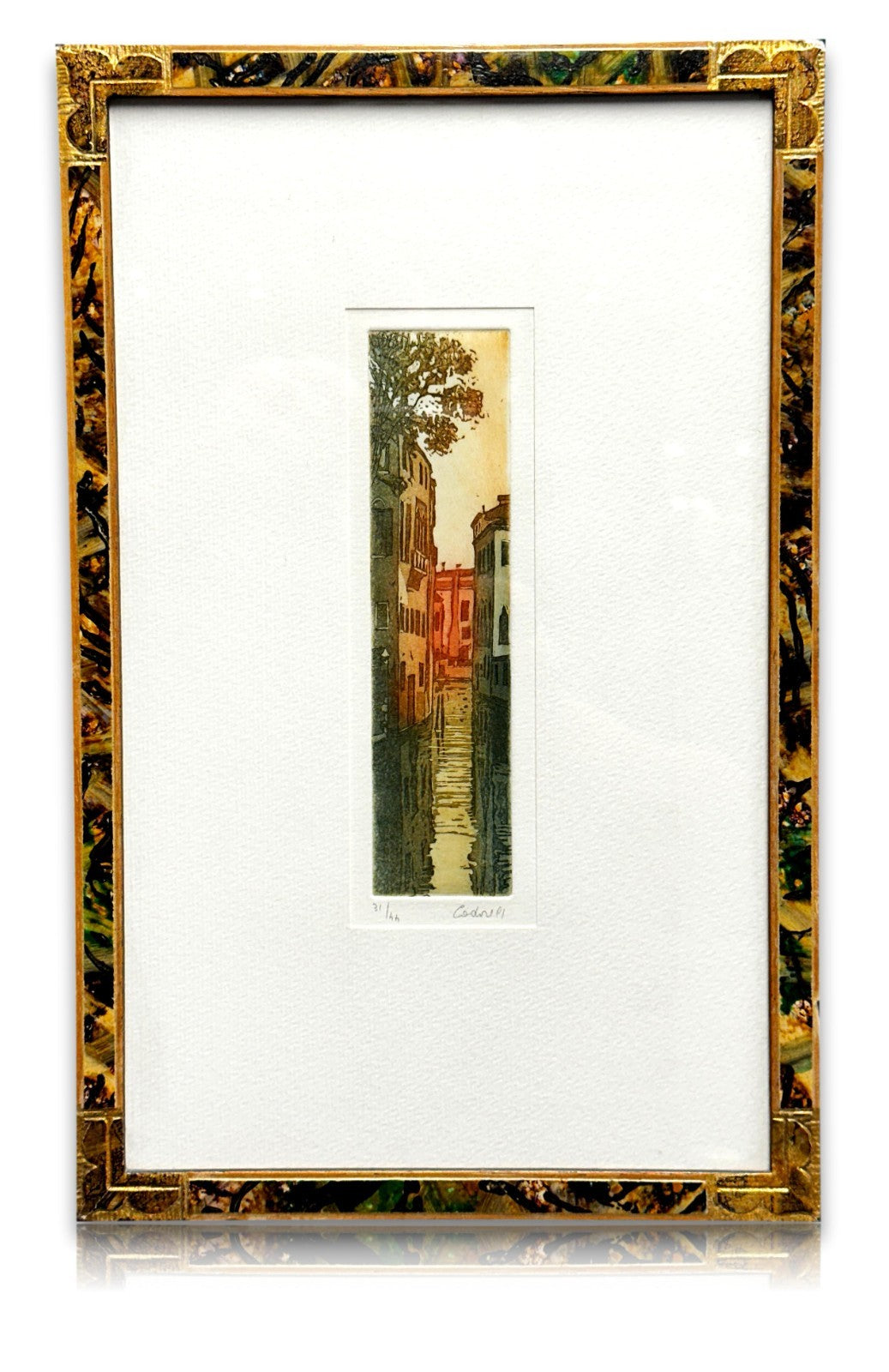 Cadore 1991 Farbradierung – Venedig Kanalansicht – signiert & nummeriert gerahmt0