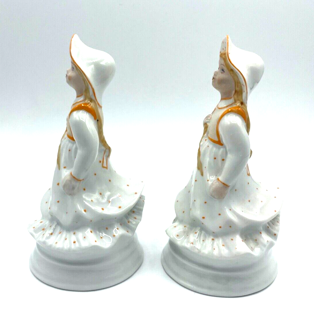 2 x vintage Porzellan Figur Mädchen mit langem Zopf  H 16 cm hübsche Dekoration3