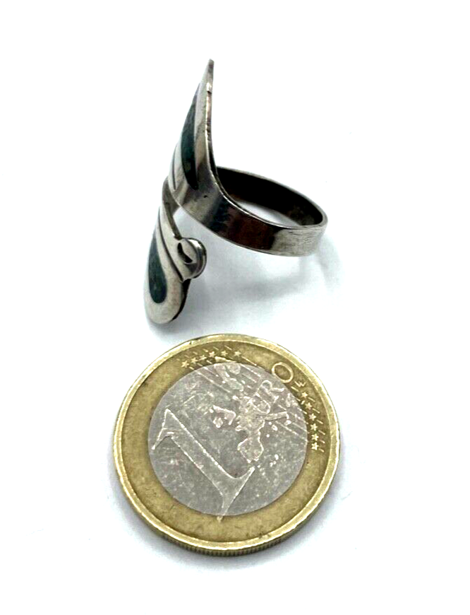 925 Silber Ring Taxco Mexiko Edelstein Mosaik Inlay Ø 17 mm RG 53 Handarbeit10