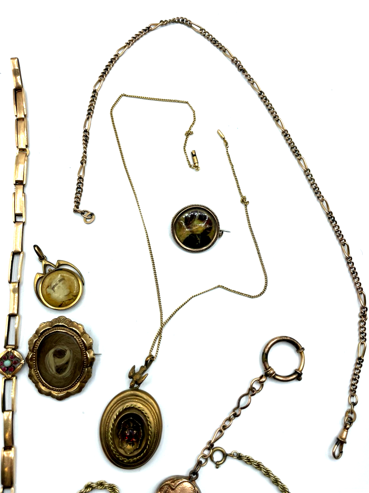Konvolut Antik Schmuck Golddouble Dubleegold um 1900  Basteln Weiterverarbeiten2