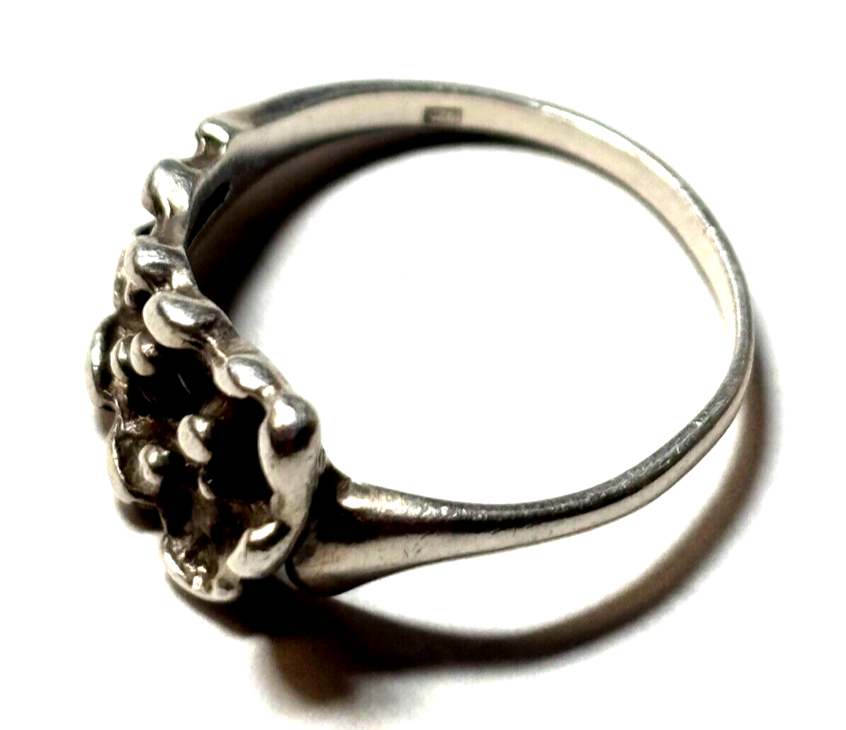 Vintage solider 925 Silber Ring Ø 17 mm RG 53 Handarbeit gepflegt4