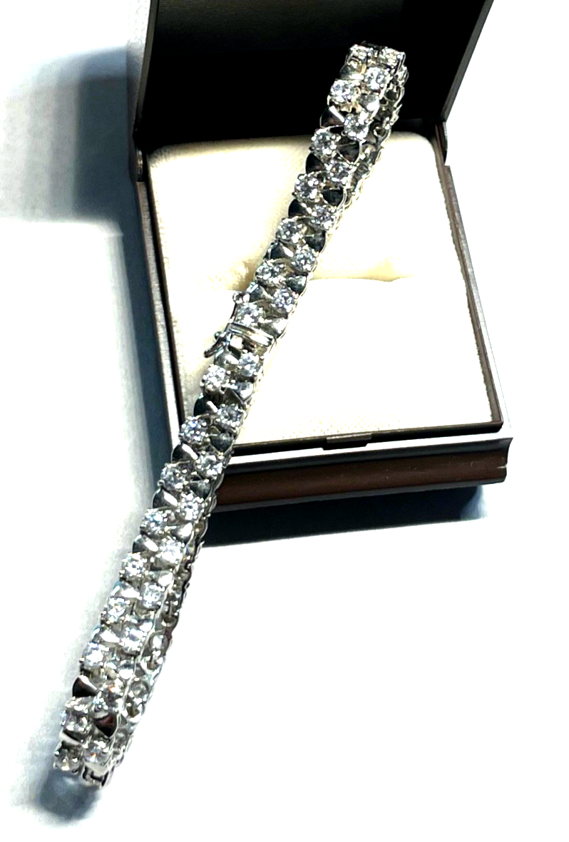 Tennisarmband neuw. 925 Sterling Silber Armband 68 Zirkonia L 22 cm B 7 mm T3 mm0