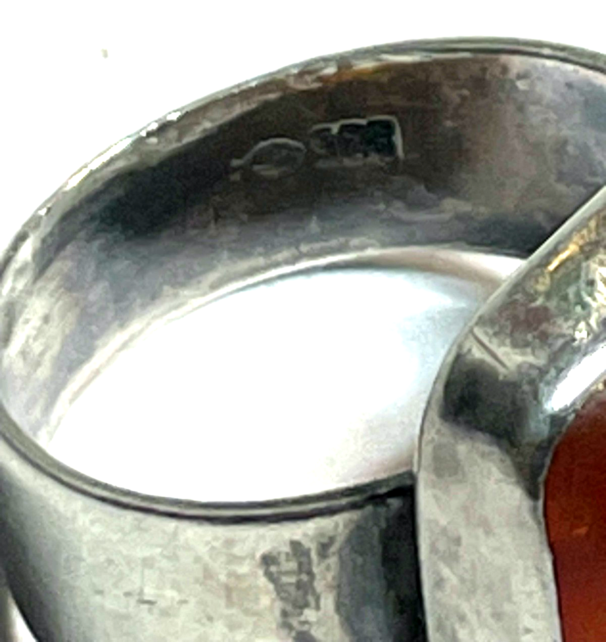 Fischland 835 AG Ring Bernstein Cabochon RG 52 Ø 16,5 solide Qualität vintage4