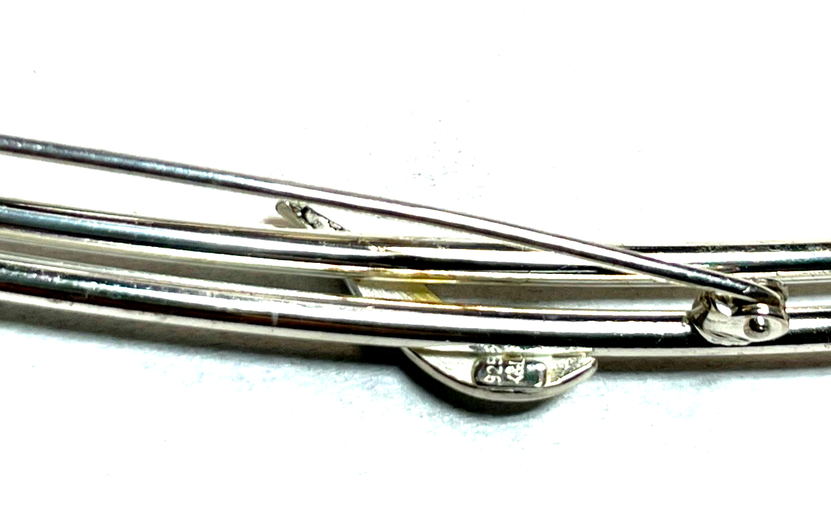 K&L 925 Sterling mega große + moderne Design Anstecknadel 12,5 cm lang gepflegt13
