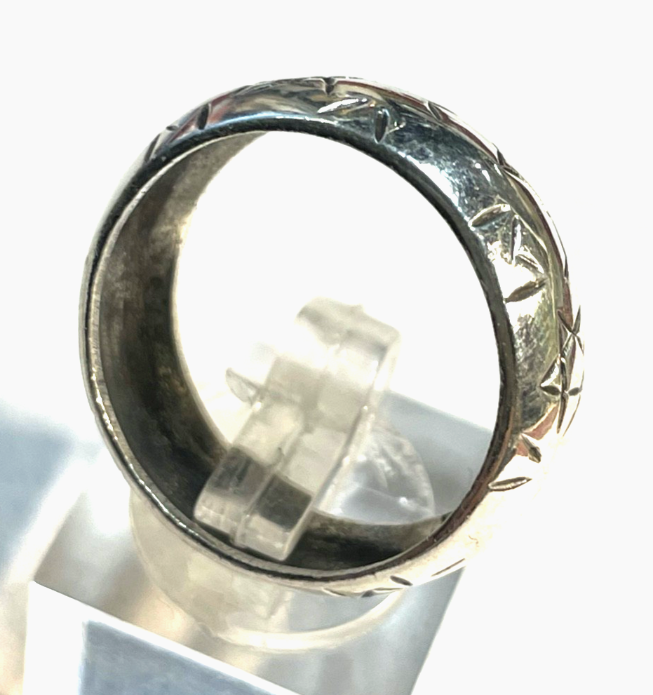 Unisex solider 925 Silber Ring Pentagramm  Ø 20 mm RG 63 Handarbeit gepflegt3