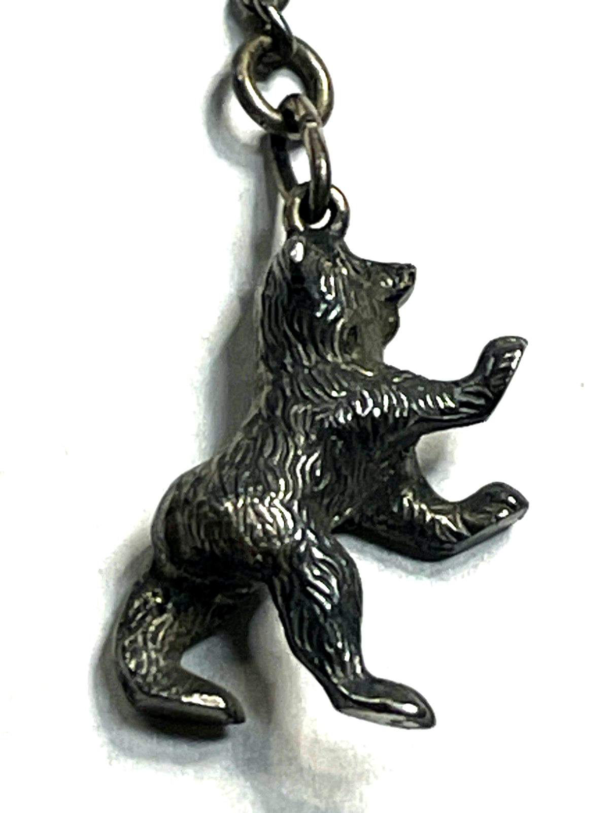Vintage 835 Silber Schlüsselanhänger Keyholder vollplastischer Berliner Bär4