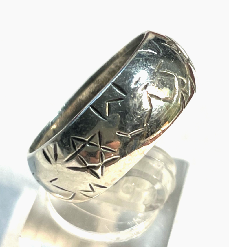 Unisex solider 925 Silber Ring Pentagramm  Ø 20 mm RG 63 Handarbeit gepflegt2