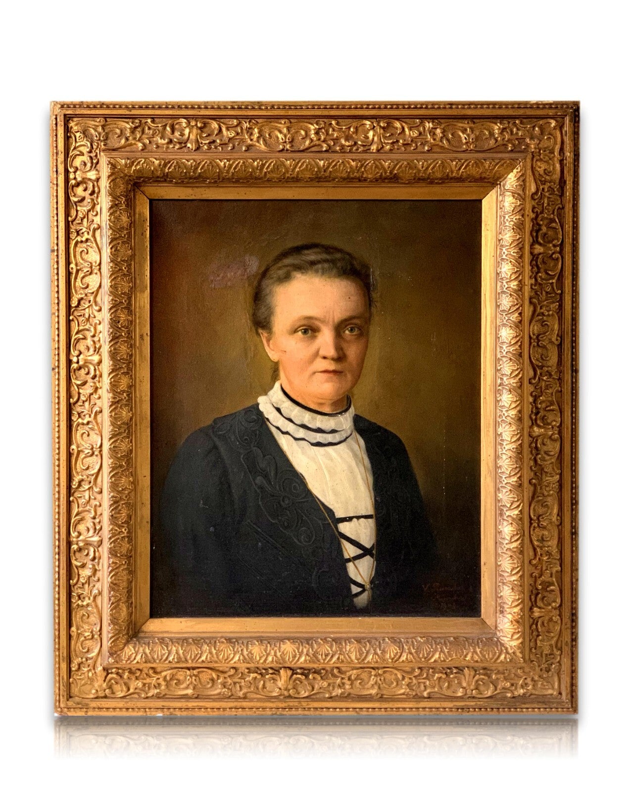 Vitus Reisacher 1851-1913 - Damenportrait Brustbild 1903 - Öl auf Leinen gerahmt0
